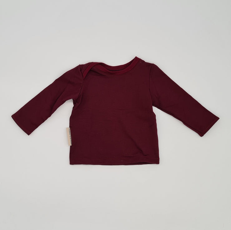 Langarmshirt Bordeaux uni